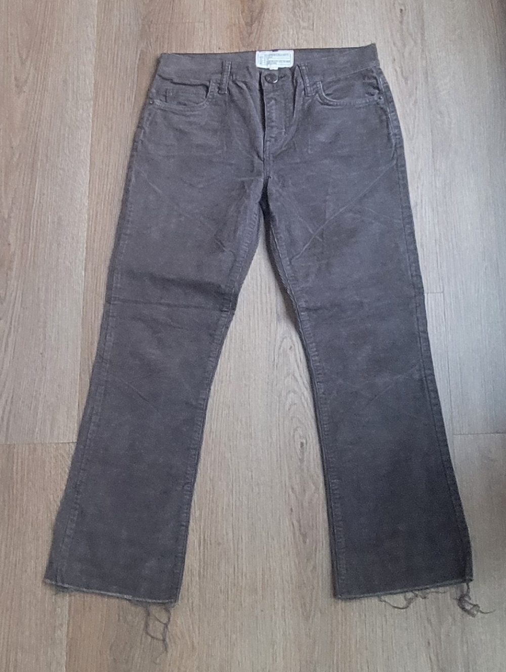Current/Elliott Brown Green Corduroy Flare Pants 25